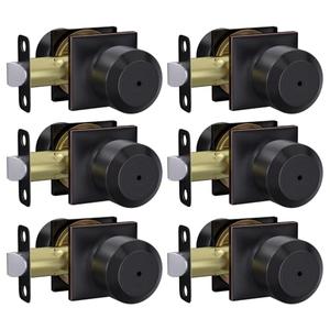 Haidms Oil Rubbed Bronze Door Knobs Interior, 6 Packs Privacy Door Knob Stainless Steel Door Knob for Bathroom, Bedroom, Door Lock Sets