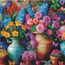 Flowers Puzzles for Adults 1000 Pieces, Retro Rainbow Rose Flower Vases Jigsaw Puzzles, Spring Plant Butterfly Puzzles as Floral Home Decor
