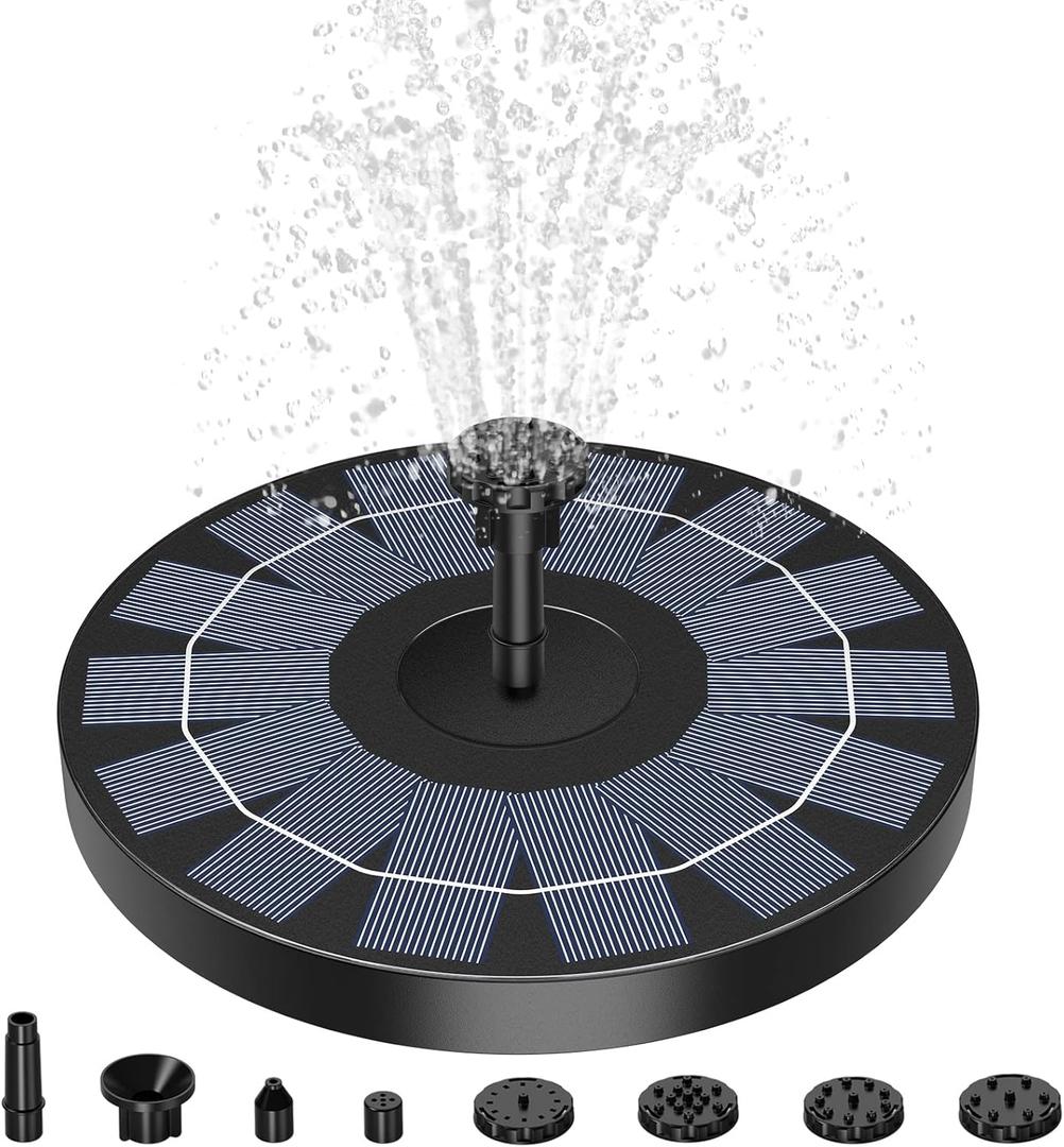 AISITIN Solar Fountain Pump 2.5W Bird Bath Fountain Solar Powered Water Fountain with 8 Nozzle & 4 Fixer, Solar Fountain Pump for Bird Bath, Garden, Pond, Pool (Black) AISITIN Solar Fountain Pump 2.5W Bird Bath Fountain Solar Powered Water Fountain with 8 Nozzle & 4 Fixer, Solar Fountain Pump for Bird Bath, Garden, Pond, Pool (Black)