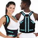 Posture Corrector for Women, Comfortable Back Support, Adjustable Posture Corrector Belt for Upper, Mid & Lower Back Pain Relief, Ergonomic 3-in-1 System Helps with Slouching (Black, L) (Black, L)