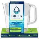 Brita Small 6 Cup Denali Water Filter Pitcher with 1 Brita Elite Filter, Made Without BPA, Bright White