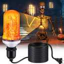 LED Halloween Skeleton Lighting Kit, E26 Base Flame Light Bulb for Hallowwen Giant Skeleton, Ghost Chest Light Kit with Up Down Effect, Scary Skull Chest Lighting for Spooky Decor(Orange)