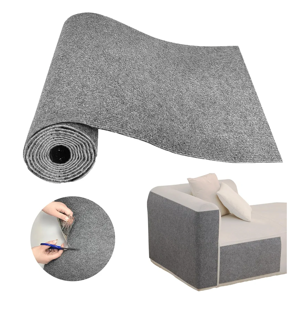 Cat Scratch Couch Furniture Protector, Adhesive Cat Scratch Pad Deterrent for Furniture, DIY Climbing Cat Scratcher Couch Protector from Cat Claws Scratching for Indoor (Light Grey) 5 Rolls