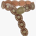 INOGIH Womens Wide Western Cowboy Disc Belt Vintage Cowgirl Concho Leather Belts Boho Style for Jeans Dress Skirt