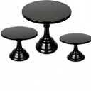 CBBZJY 3 Pcs Metal Cake Stand Set 8/10/12 inch Dessert Table Display Perfect for Baby Shower Wedding Birthday(Black)