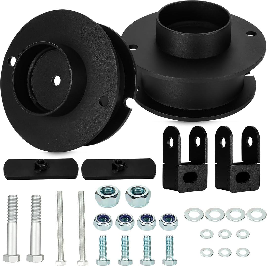 2.5 inch Front Leveling Lift Kit for 2013-2020 ram 2500 3500 4WD, 2.5" Raise Heavy Duty Spring Strut Spacers With Shock Relocation Brackets