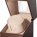Racokky Automatic Single Watch Winder Box for Rolex and Other Watches, Ultra Quiet Japanese Motor, Self Winding Rotating Wooden Watch Case, Battery or Type-C, Premium Watch Box for Men and Women (Brown Wood Grain)