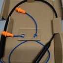 HomeSpot Noise Reduction Wireless Neckband Headphones with Qualcomm aptX HD, 27dB NRR, CVC Noise Cancelling Mic & Controls and 20H Playtime for Work Safety OSHA Compliant - Blue Wire Orange Earbuds