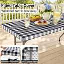 Smiry 5 Foot Picnic Table Cloth, Flannel Backed Fitted Vinyl tablecloths, 60" x 30"