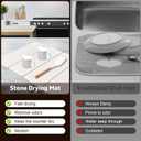 Large Stone Dish Drying Mat for kitchen Counter, 24"(L)x16"(w) Dish Drying Mat, Fast Water-Absorbing,Diatomaceous Earth Non-Slip Stone Mat, Multi-Purpose Foldable Dish Drying Stone Mat