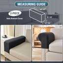 Sectional Couch Covers Stretch Cushion Covers Washable Wear-Resistant Universal Sofa Slipcovers Furniture Protector Separate Seat Chaise Couch Cover (Dark Grey, 2 PC Armrest Covers)