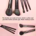 Professional makeup brush set 5-Piece Makeup Brush Set Foundation Brush with Travel Makeup Bag(Coffee color), Brown