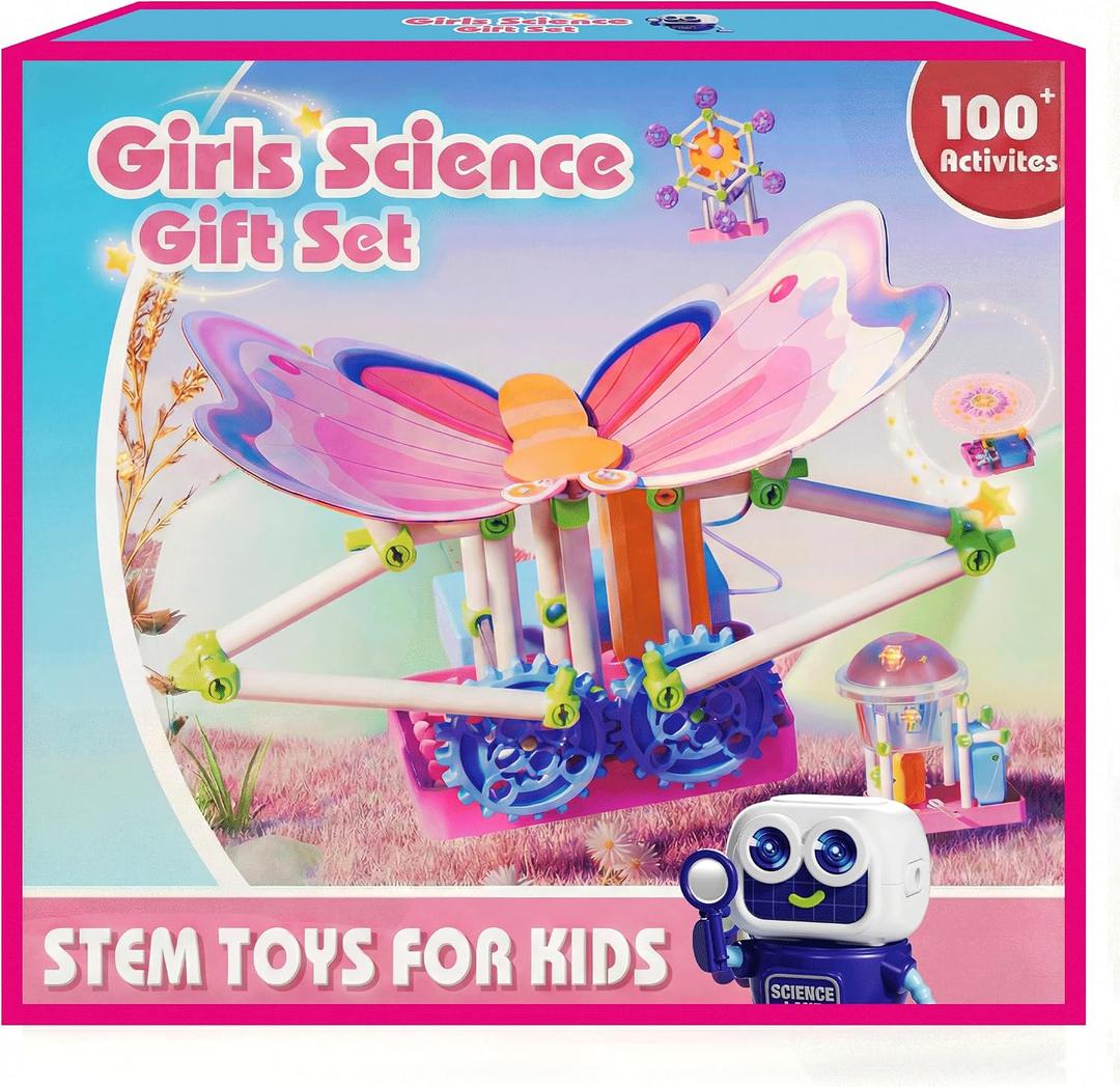 SMILESSKIDDO 100+ Girls Science Kit for Kids Ages 5 6 7 8 10 | STEM Toys for Girl | Birthday Gift Ideas for 5+ Year Old Girls | Learning & Educational Projects with Fun Experiments (8018E)