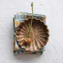 Boho Carved Wood Bowl with Scalloped Edge, Natural