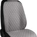 ENOGE Car Seat Cover, Front Car Seat Covers, Driver Seat Protector with Soft & Breathable Cloth Fabric for All Seasons Universal Fits Most Automotive, Van, SUV, Truck (Gray,1 Front) (Linen-Gray-5)