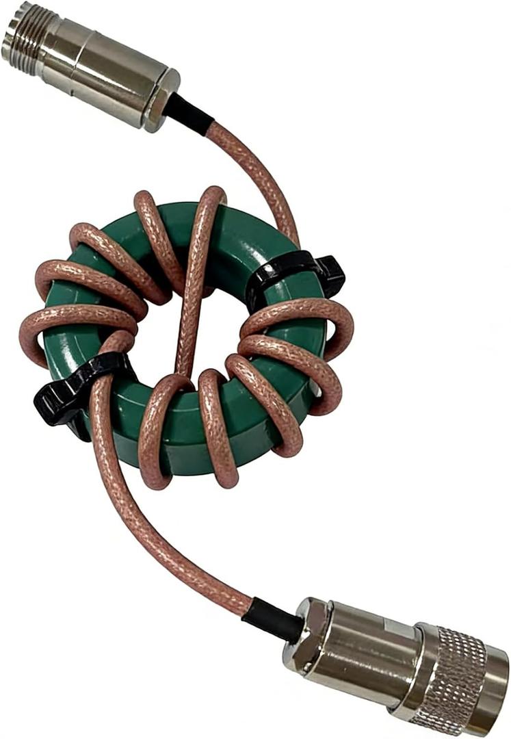 RF Choke CK300W Shortwave Common Mode Filter, 1.8-54MHz RF Choke Filter with 50dB Attenuation, 50 Impedance, 0.2dB Insertion Loss, SWR<1.2, Ferrite Core for Amateur Radio Indoor Use