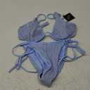 ZAFUL Women's Bikini Sets Ribbed Two Piece Swimsuits Underwire Adjustable Back Clasp Bathing Suit Side Tie Thong Swimwear L