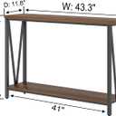 FOLUBAN Entryway Table, Narrow Console Table, Modern Sofa Table for Living Room, Hallway, Behind Couch (Rustic Walnut), 43.3 Inch