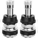 TR416 Valve Stem, 4 Pack Premium Metal Tire Valve Stems for Tubeless Tires, Fits 0.453" & 0.625" Rim Holes, Silver