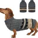MIGOHI Windproof Dog Sweater Stretchy Medium Dog Sweater for Chilly Day | Dachshund Sweaters for Cold Weather Comfortable Sleeveless Winter Christmas Knitwear for Wiener,Pug,Gray,M (Medium(Chest:17.3"), Grey)