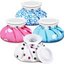 Honoson 4 Pack Reusable Ice Pack and Hot Water Bag for Adults, Cold and Hot Use for Injuries, Pain Relief, Wisdom Teeth, Breastfeeding, Tired Eyes, 5.5 Inches(Stylish Style)