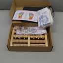 Wooden Foot Massager Roller with Reflexology Socks and Gloves Tools Set for Circulation, Pain Relief in Wide Feet, Health Promotion, Gift for Mom, Dad, or Elderly