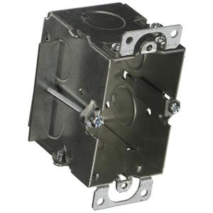 Hubbell 3 in. x 2 in. Switch Box, Gangable, 2-1/2 in. Deep, Four 1/2 in. KO's, Plaster Ears, Old Work, Gray, (509)