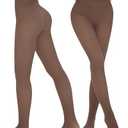 iceROSE 2 Pairs Fleece Lined Thermal Tights for Women – Sheer Black Pantyhose Warm Winter Thick Fake Translucent Leggings. Size S/M