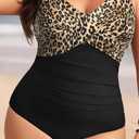 Aqua Eve Plus Size One Piece Swimsuit - Women's Tummy Control Bathing Suit Retro Full Coverage Swimwear 2025 (Size 22W)