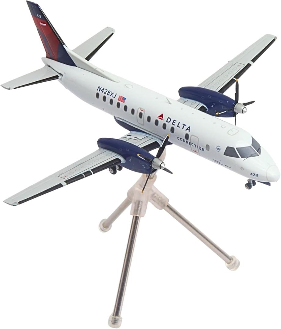 Gemini200 Delta SF-340B Mesaba REG#N428XJ 1/200 Scale Die-Cast Metal Collectible Airplane Model with Landing Gear and Display Stand – Fully Assembled Adult Collectible for Ages 14+