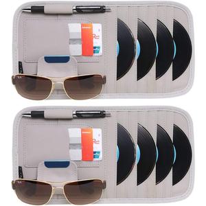 VXAR Car Sun Visor Organizer Leather Holder Pocket Storage Pouch Case Grey 2P