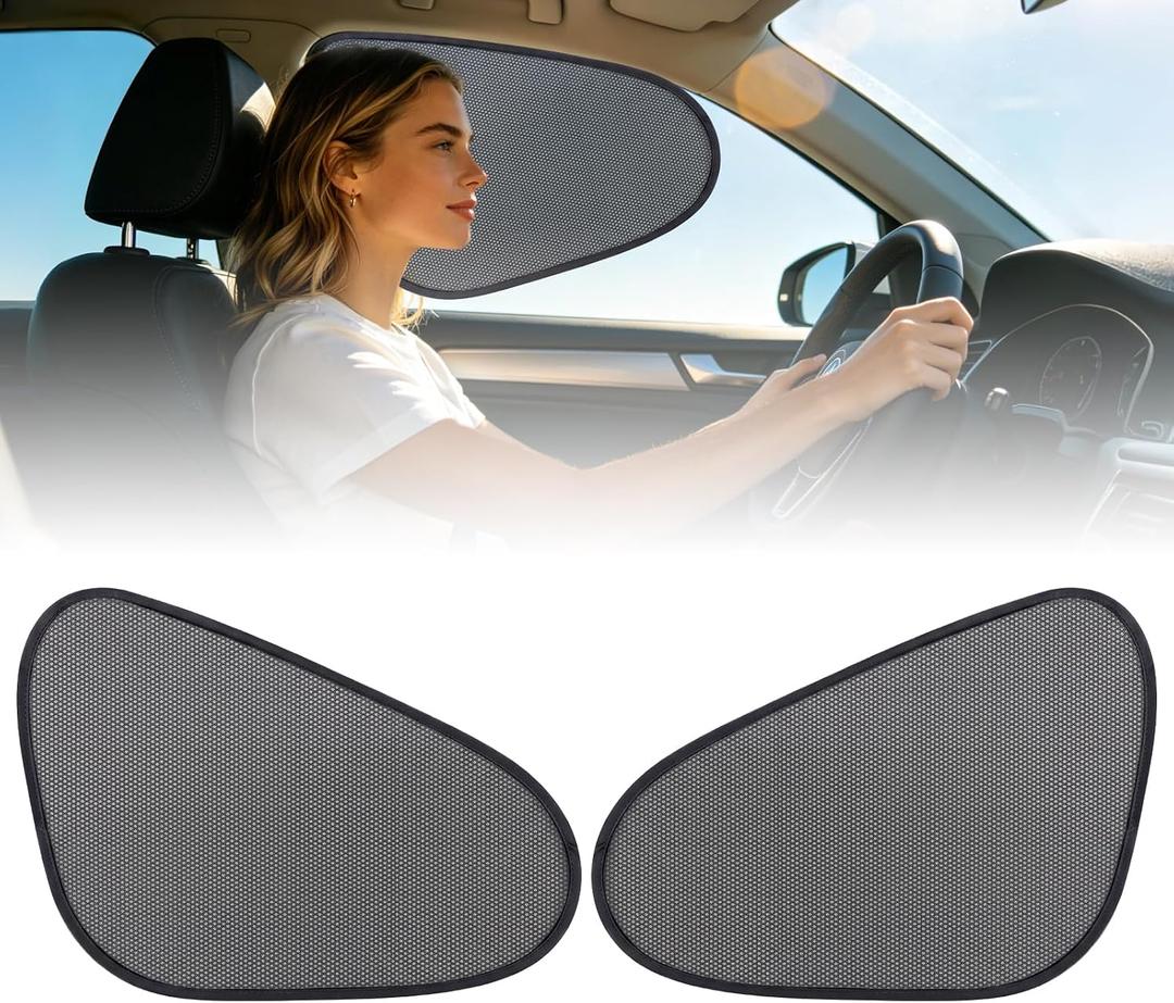 2-Pack Car Window Shades,Mesh Static adsorption Side Window Anti-UV Sunshade Curtain,Universal Fit 99% Vehicles,Foldable Car Shades(Rear Window Model)