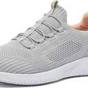 Avia Air Slip On Shoes for Women - Casual Comfortable Athletic Tennis Walking Sneakers for Women with Memory Foam - Silver Grey, 7 Wide