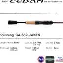 PURELURE Flight CEDAN 6'3'' Spinning Bass Rod, 36T Carbon Fiber Extra Fast | 2pcs Progressive Action Fishing Rod L to M Power, Solid Tip, Dark Oak Reel Seat 3A Cork Handle, FUJI Alconite Guide Ring