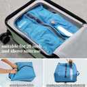 Vacuum Bags for Travel, Professional IP67 Reusable Vacuum Compression Bags for Travel Suitcases and Backpack, Durable Space Saver Bag (Blue,No Pump)