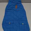 Queenmore Dog Winter Coat Warm Puffer Jacket Waterproof Plush Lining Thermal Cold Weather Vest for Small Medium Large Dogs, Windproof Easy On Pet Jacket Blue M