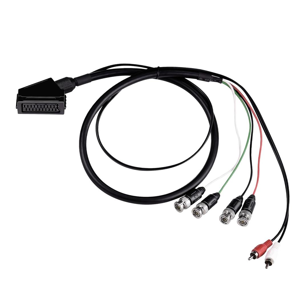 XTPTFABS Female RGB Euro SCART to 4 RGB BNC and 2 RCA Adapter Audio Video Gaming Cable, Use for Sony PVM BVM Series Monitors,JVC Series TM-H1750CG TM-H1950CG Monitor, Neo Geo CD Console etc