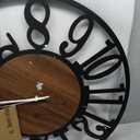 LEIKE Large Wall Clocks with Night Light Battery Operated,Silent Non Ticking,Rustic Modern Big Wood Clock for Living Room, Bedroom,Kitchen,Farmhouse,Office,Home Decor-24 Inch(Black-Arabic Number)
