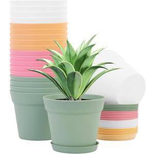 GARDIFE 20 Pack 6 inch Plant pots, planters for Indoor Plants, Flower pots, Color