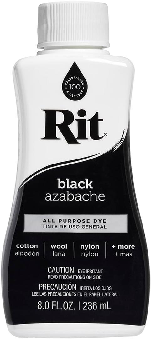 Rit Dye 88150 All Purpose Liquid Dye, Black, 8 Fl Oz (Pack of 3)