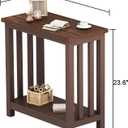 ChooChoo Mission End Tables Set of 2, Narrow Side Tables for Small Spaces, Night Stands with Storage Shelf for Living Room and Bedroom, Espresso, 11.81" x 23.62" x 23.62"