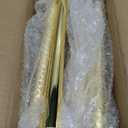 Osring 12 Inch Furniture Table Legs Golden, Steel Round Tapered Modern Sofa Feet, Straight Metal Furniture Legs Hardware for Cabinet and Couch, 4 Pack