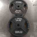 Fitvids Olympic 2-Inch Cast Iron Plate Weight Plate for Strength Training and Weightlifting, Two Hole Style, 25LB Pair