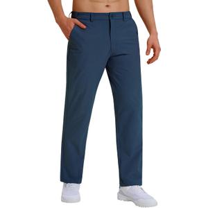 CNBQDD Dress Pants for Men Lightweight Golf Casual Slacks (Blue, L)