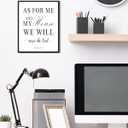 KUVIOKE Bible Inspirational Framed Wall Art Joshua 24:15 As for Me and My House We Will Serve The Lord Positive Rustic Prints Office Home Ready to Hang 8x10in (Black Framed)