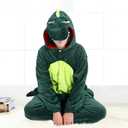 PARTTELY Adult Animal Onesie Pajamas - Unisex Plush Fleece Loungewear, Winter Warm Sleepwear for Men Women (Green, XL)