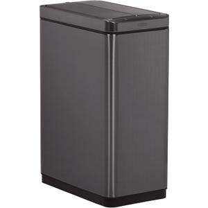 Rubbermaid Elite Stainless Steel Slim Sensor Trash Can 12-Gallon Batteries Included Charcoal Wastebasket for Home/Kitchen/Hotel/Lobby/Office 11.8G