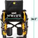 Medline Pediatric Wheelchair for Children - Promoting Comfort and Mobility, 14”W x 12”D Seat