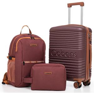 Carry on Luggage 22x14x9 Airline Approved, Suitcases with Wheels Hardshell, Lightweight Hardside Luggage Set with TSA Lock, 20Inch Burgundy Carry on Suitcase