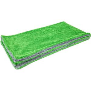 Autofiber Dreadnought XL Microfiber Towel, Superior Absorbency for Drying Cars, Trucks, and SUVs, Double-Twist Pile, One-Pass Vehicle-Drying Towel - Pack of 1, Green/Gray (20 inch x 40 inch)